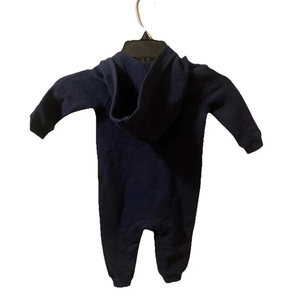 Ralph Lauren Navy Blue Polo One Piece Romper‎ Jumpsuit Baby 9m Hoodie NWT